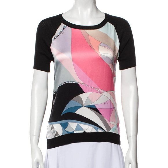 EMILIO PUCCI Silk Printed T-Shirt - Picture 1 of 3